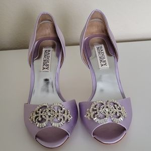 Badgley Mischka Crystal Embellished D'orsay Pump in Lavender Purple Size 5 1/2M